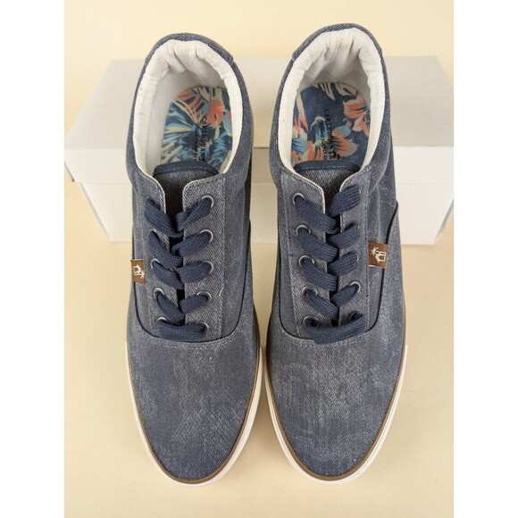 Caribbean Joe Shoes Mens 13 Rica Canvas Lace Up Sneakers Denim Blue Lace Up NEW - Picture 4 of 8